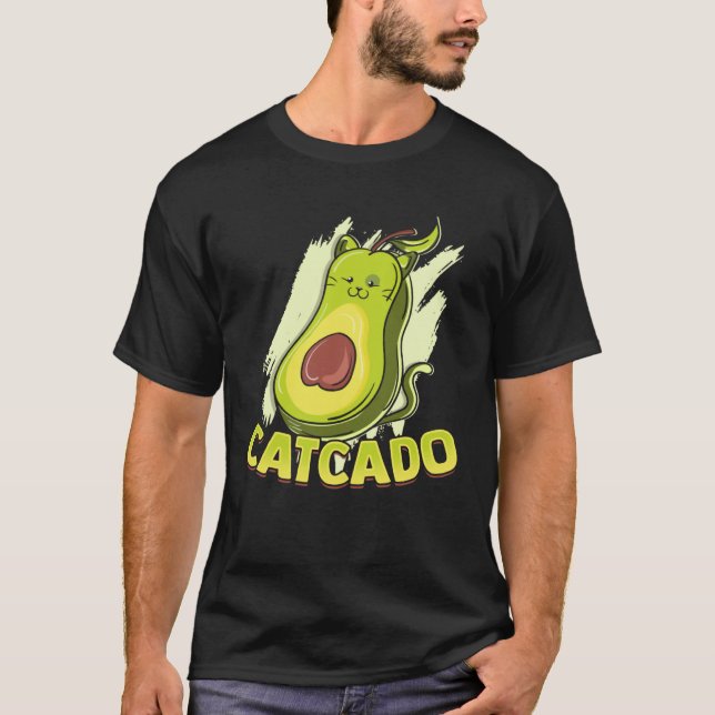 Catcado  Cat Catcado Avocado T Shirt (Framsida)