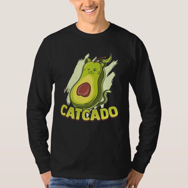 Catcado  Cat Catcado Avocado T Shirt (Framsida)