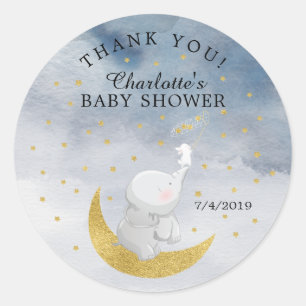 Catch A Star Bunny Elephant Baby Shower Tack Runt Klistermärke