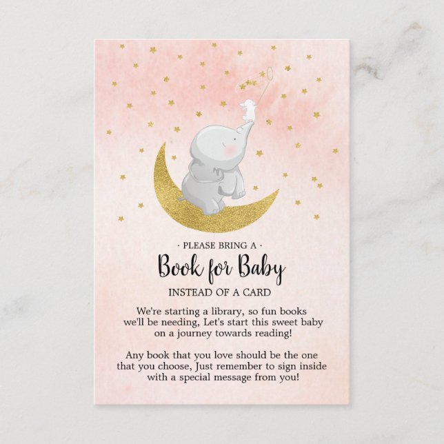 Catch A Star Bunny Elephant Bok för Baby Card Tilläggskort (Framsida)