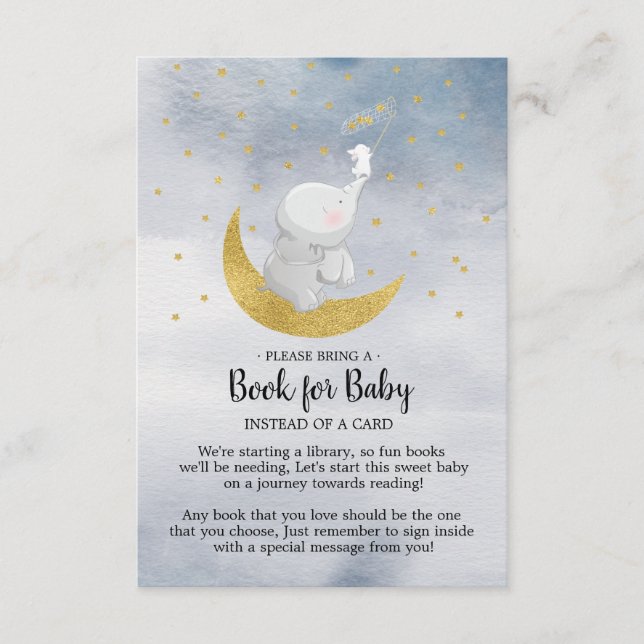 Catch A Star Bunny Elephant Bok för Baby Card Tilläggskort (Framsida)
