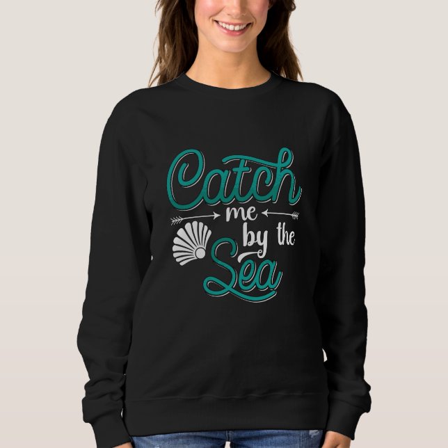 Catch Me By The Sea Freediving Apnoe Freediver T Shirt (Framsida)