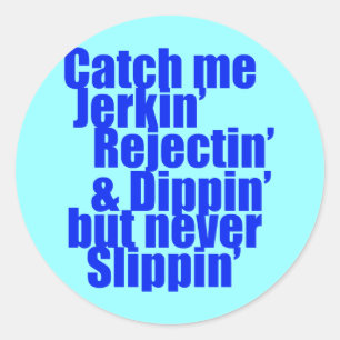 Catch me JERKIN Blue Runt Klistermärke