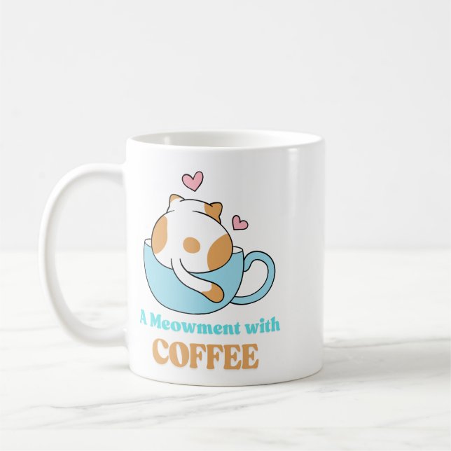 Catch Moment - Cute Cat Art Mugg (Vänster)