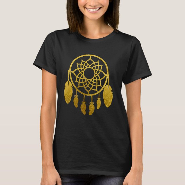 Catcher av designdesign i Guld Dream T Shirt (Framsida)