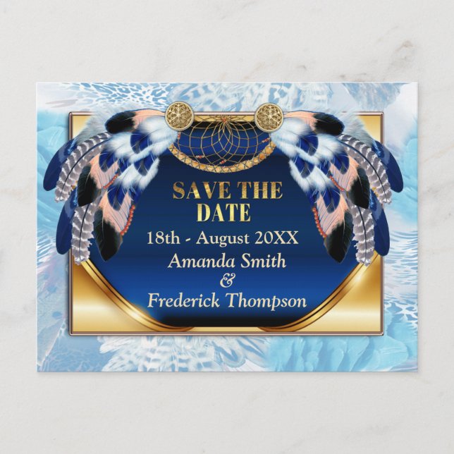 Catcher av exotisk blå Dream Sparar datumet Meddelande Vykort (Framsida)