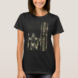 Catcher Baseboll Män Baseboll Farfar Kamouflage U T Shirt