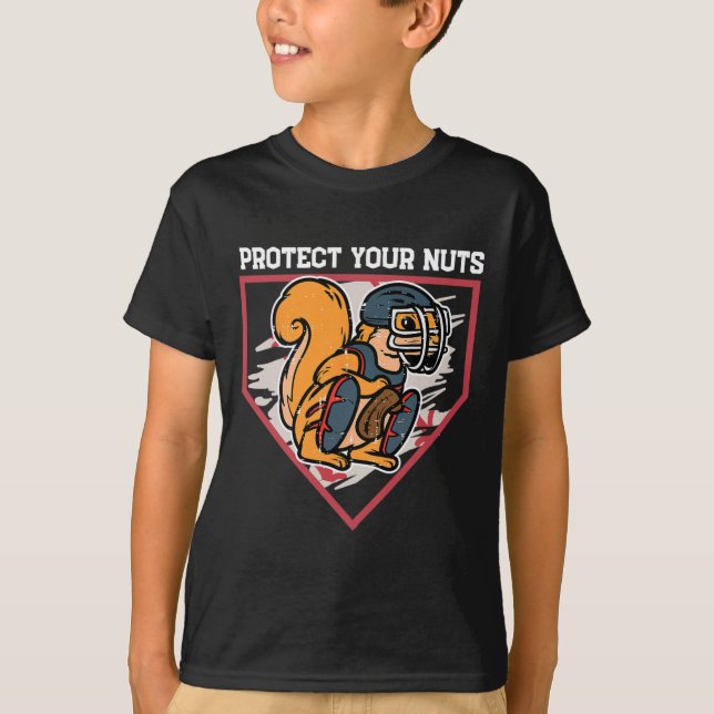 Catcher Baskeball skydda dina Nöt Boys K T Shirt (Framsida)