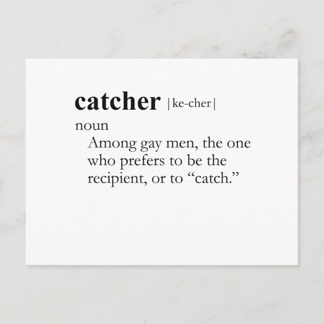 CATCHER (definition) Vykort (Framsida)