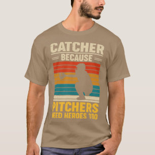 Catcher för att pkök behöver hjältar till basket t shirt
