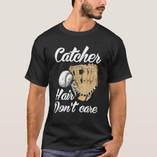 Catcher Hår Spelar Ingen Roll Roligt Softboll Spor T Shirt