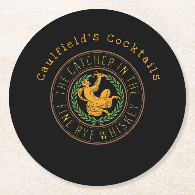 Catcher i Bran Rye Whisky Literary Tema Underlägg Papper Rund (Framsidan)
