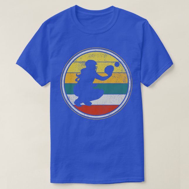 Catcher Softball Player Vintage 5 T Shirt (Design framsida)