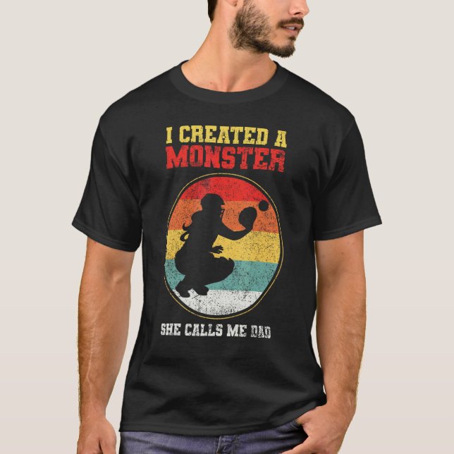 Catcher Softboll Pappa Fars Dag 1 T Shirt (Framsida)