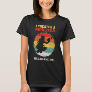 Catcher Softboll Pappa Fars Dag T Shirt
