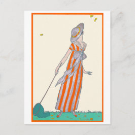 Catching Butterflies George Barbier Fransk Mode Vykort