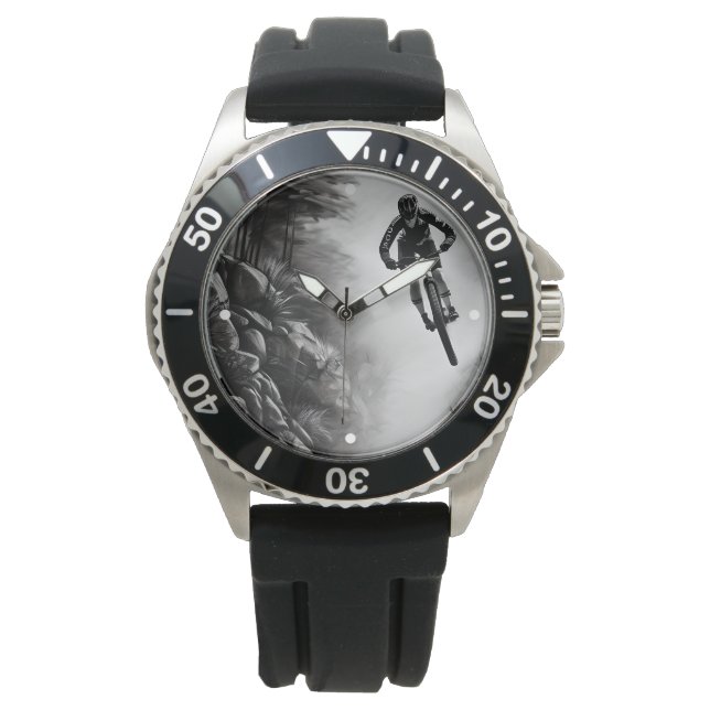 Catching Luft - Mountain Bike Digital Pencil Sketc Armbandsur (Framsida)