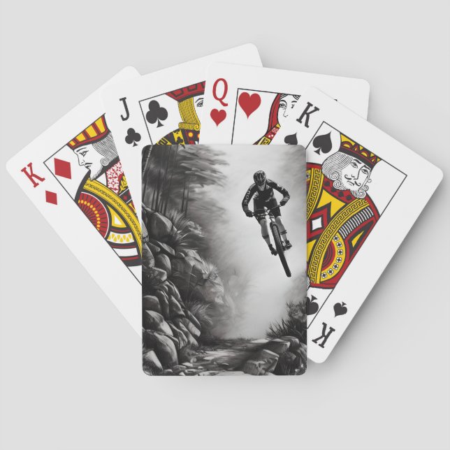 Catching Luft - Mountain Bike Digital Pencil Sketc Casinokort (Baksidan)