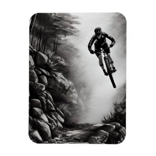 Catching Luft - Mountain Bike Digital Pencil Sketc Magnet