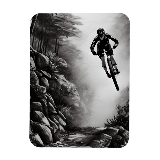 Catching Luft - Mountain Bike Digital Pencil Sketc Magnet (Vertikal)