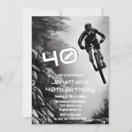 Catching Luft - Mountain Bike Sketch 40:e födelsed Inbjudningar