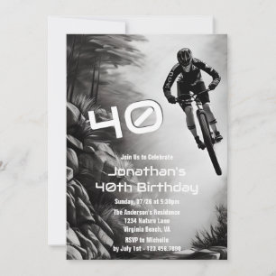 Catching Luft - Mountain Bike Sketch 40:e födelsed Inbjudningar