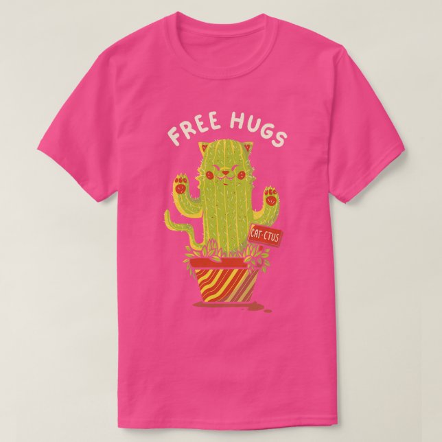 Catctus Free Hugs Cats av Tobe Fonseca T Shirt (Design framsida)