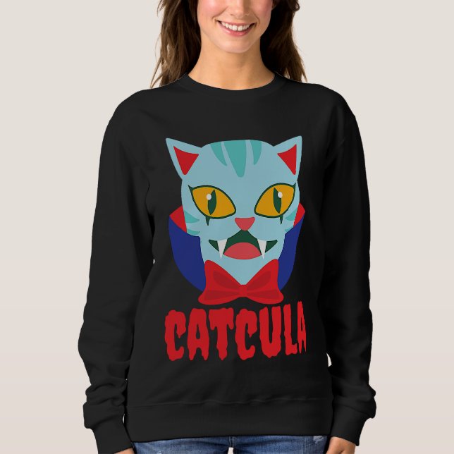 Catcula Cat Vampire Dracula Vampirina Halloween Co T Shirt (Framsida)