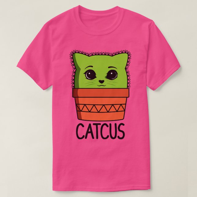 Catcus Funny Cactus Cat Pun för Cat Lovers T Shirt (Design framsida)