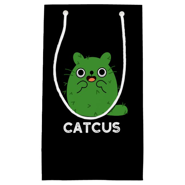 Catcus Funny Cat Cactus Pun Mörk BG (Framsidan)