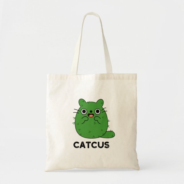 Catcus Funny Cat Cactus Pun Tygkasse (Framsidan)