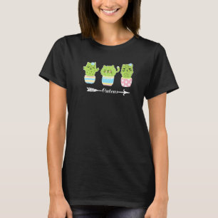 Catcus Women Manar Cactus Cat Plant Catus Plant T Shirt