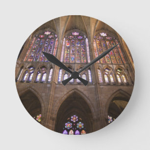 Catedral de Leon, glasfönster av nedfläckad i in Rund Klocka