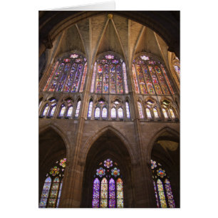 Catedral de Leon, invändiga glasmålningar Hälsningskort