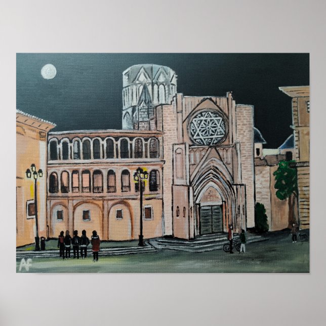 Catedral de Santa María Målning av Alfred Fox Poster (Framsidan)