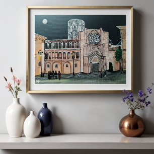 Catedral de Santa María Painting av Alfred Fox Canvastryck