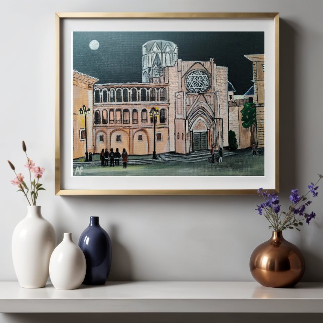 Catedral de Santa María Painting av Alfred Fox Canvastryck (Not Actual Size)
