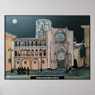 Catedral de Santa María Painting av Alfred Fox Poster
