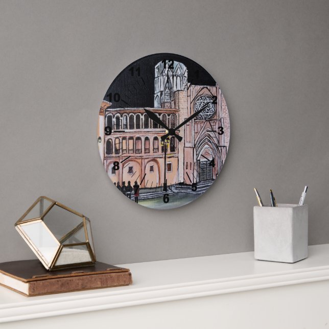 Catedral de Santa María Painting by Alfred Fox Stor Klocka (Kontor)