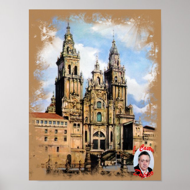 Catedral de Santiago de Compostela (A Coruña) Poster (Framsidan)