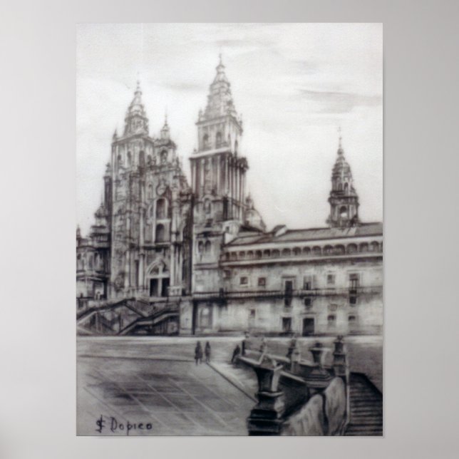 Catedral de Santiago de Compostela (A Coruña) Poster (Framsidan)