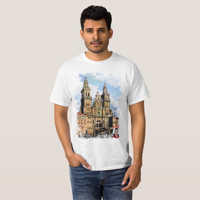 Catedral de Santiago de Compostela T Shirt (Hel framsida)