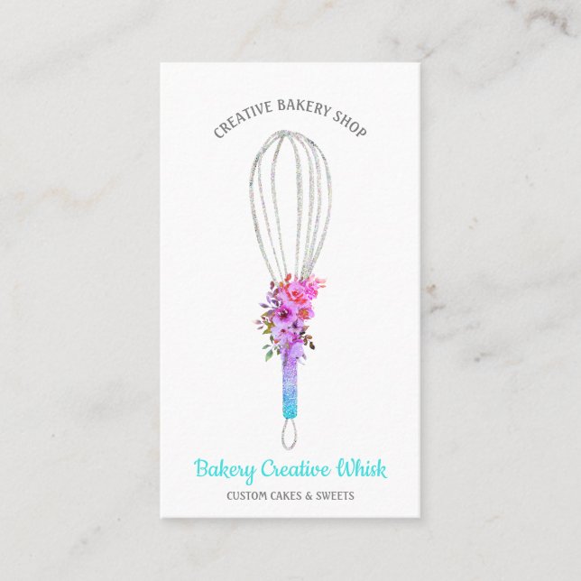 Caterer Whisk logotyp pastry boho Visitkort (Framsida)