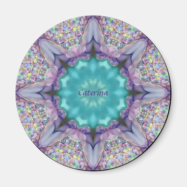 CATERINA ~ MULTIFLORED BLING ~ Kaleidoscope ~ Magnet (Framsidan)