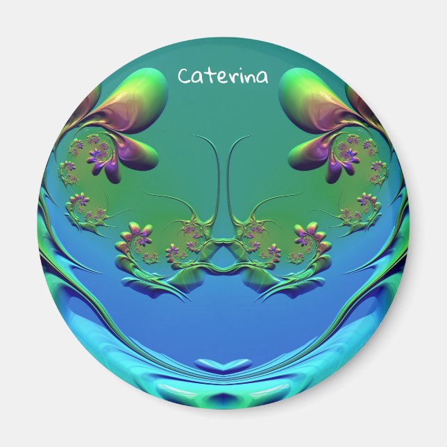 CATERINA ~ Personlig Ministern Ro Fractal ~ Magnet (Framsidan)