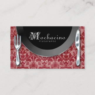 Catering Affärskort Cutlery Plate Red Visitkort
