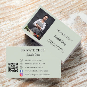 Catering av för offertmatris (grönt) QR-kod Visitkort