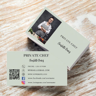 Catering av för offertmatris (grönt) QR-kod Visitkort
