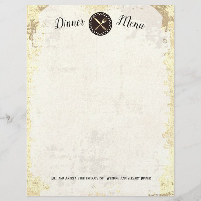 Catering av matsalar, vintage, menyhuvud (Framsida)