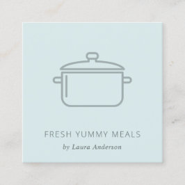 CATERING AV MINIMAL BLÅ GRÅTT POT MEAL CHEF FYRKANTIGT VISITKORT